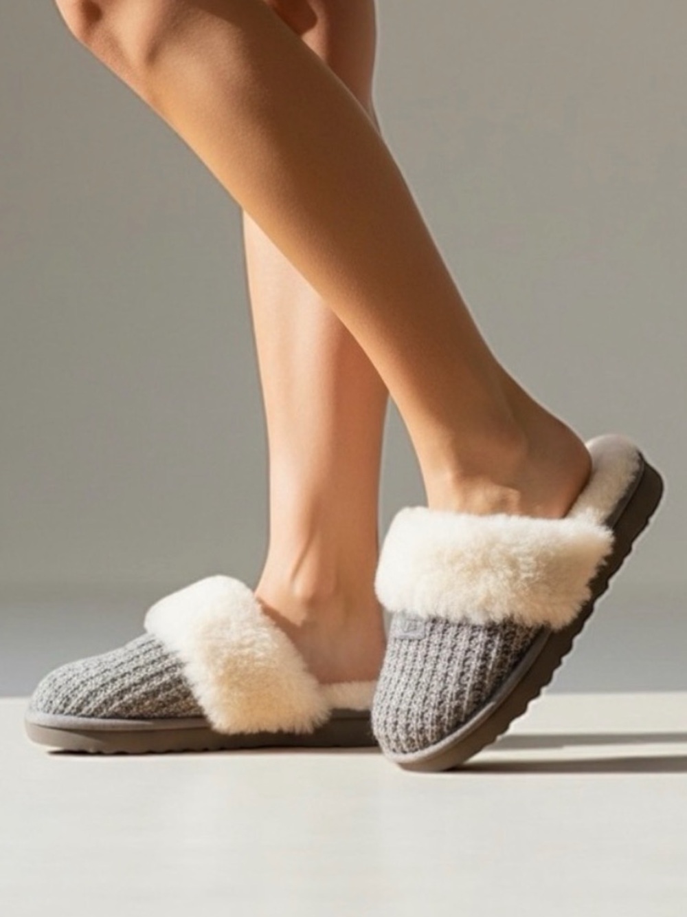 UGG Women's Cozy Knit Slipper Charcoal - 1117659-CHRC, Charcoal